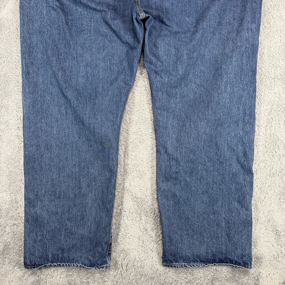 Levis 501 Jeans Mens 52x32 Blue Denim‎ Straight Leg Button Fly High Rise Casual